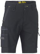 Bisley Workwear Flx & Move™ Stretch Utility Zip Cargo Short Black