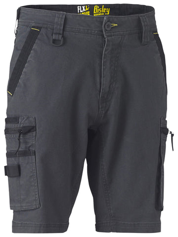 Bisley Workwear Flx & Move™ Stretch Utility Zip Cargo Short Charcoal