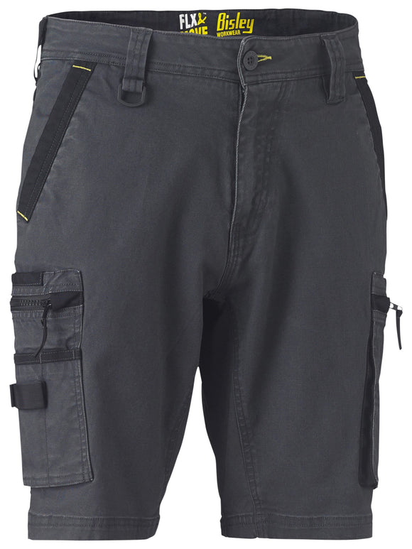 Bisley Workwear Flx & Move™ Stretch Utility Zip Cargo Short Charcoal