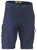 Bisley Workwear Flx & Move™ Stretch Utility Zip Cargo Short Navy