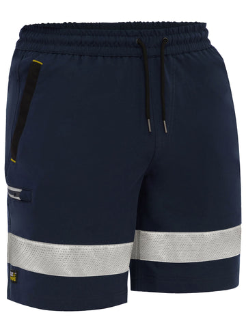 Bisley Workwear Flx & Move™ Taped 4-Way Stretch Elastic Waist Cargo Short Navy