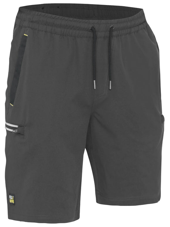 Bisley Workwear Flx & Move™ 4-Way Stretch Elastic Waist Cargo Short Charcoal