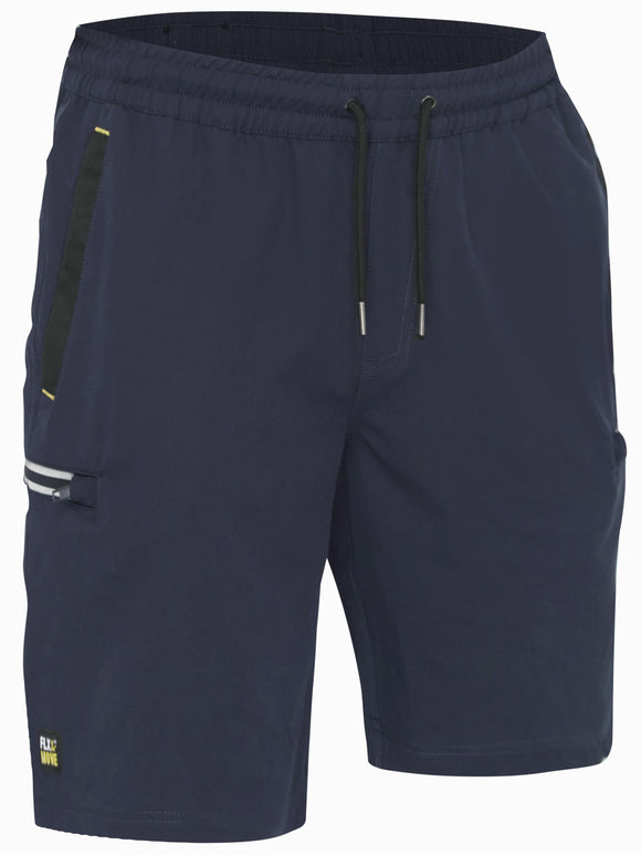 Bisley Workwear Flx & Move™ 4-Way Stretch Elastic Waist Cargo Short Navy