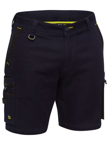 Bisley Workwear Flx and Move™ Stretch Denim Zip Cargo Shorts Denim