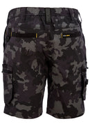 Bisley Workwear Flx & Move™ Stretch Canvas Camo Cargo Short - Limited Edition Charcoal Camo - Discontinued