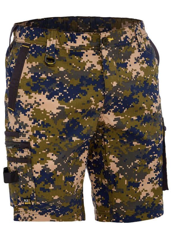 Bisley Workwear Flx & Move™ Stretch Canvas Camo Cargo Short - Limited Edition Army Digital - Discontinued