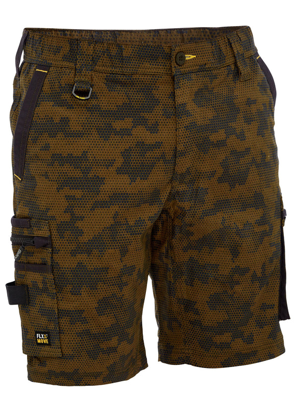 Bisley Workwear Flx & Move™ Stretch Canvas Camo Cargo Short - Limited Edition Army Honeycomb - Discontinued