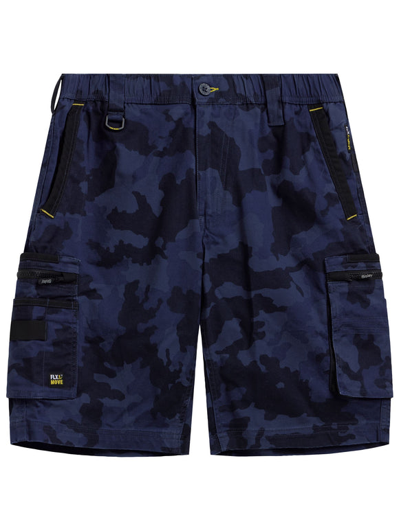 Bisley Workwear Flx & Move™ Stretch Canvas Camo Cargo Short - Limited Edition Navy Camo
