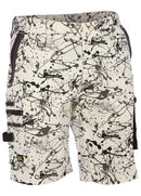 Bisley Workwear Flx & Move™ Stretch Canvas Camo Cargo Short - Limited Edition Grey Paint Splatter - Discontinued