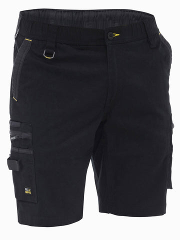 Bisley Workwear Flx & Move™ Elastic Waist Cargo Short Black