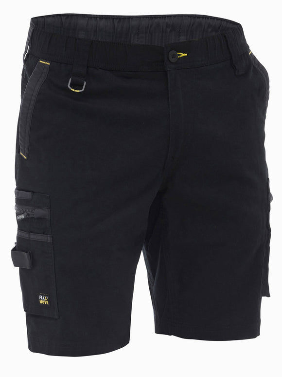 Bisley Workwear Flx & Move™ Elastic Waist Cargo Short Black