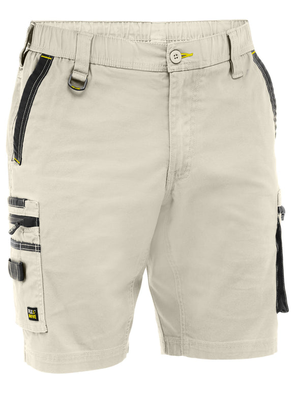 Bisley Workwear Flx & Move™ Elastic Waist Cargo Short Stone