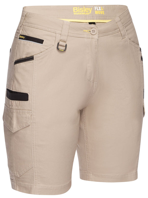 Bisley Workwear Women's Flx & Move™ Cargo Short Stone