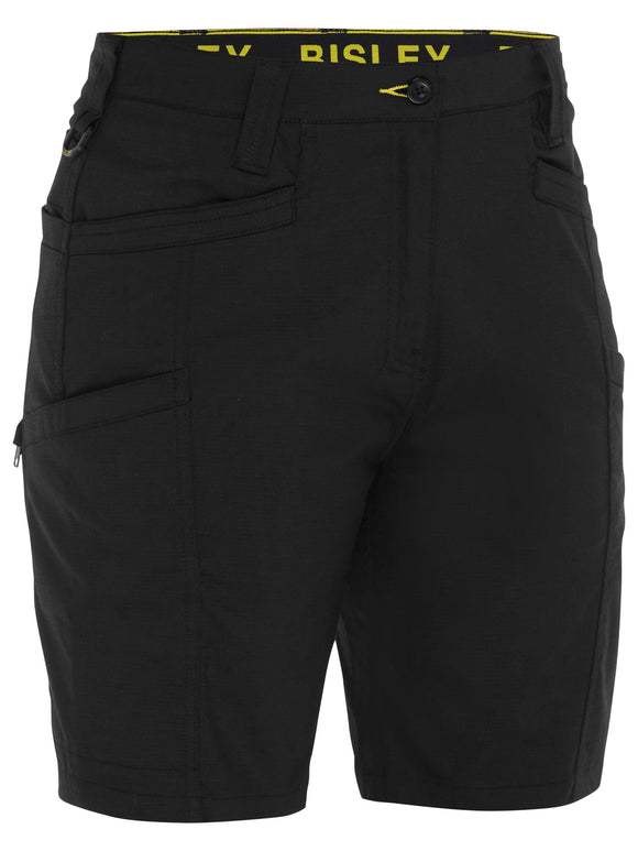 Bisley Workwear Women's X Airflow™ Stretch Ripstop Vented Cargo Short Black