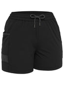 Bisley Workwear Women's Flx & Move™ 4-Way Stretch Elastic Waist Short Black