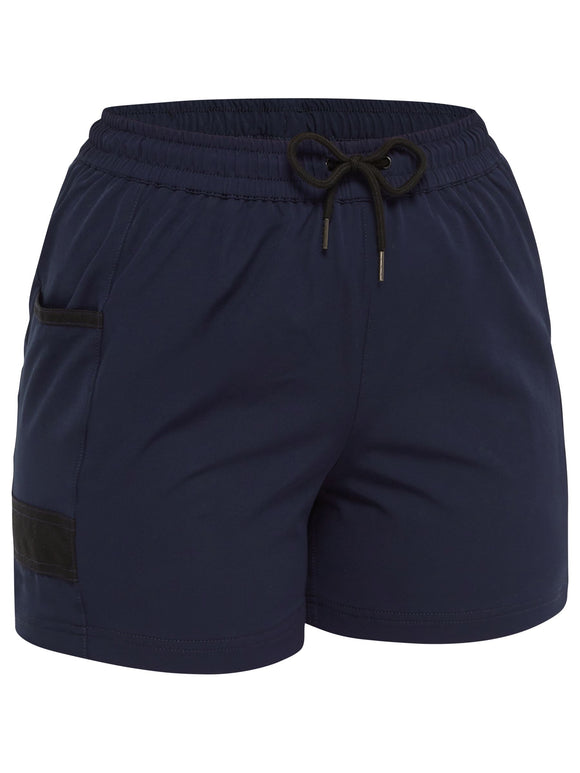 Bisley Workwear Women's Flx & Move™ 4-Way Stretch Elastic Waist Short Navy