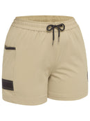 Bisley Workwear Women's Flx & Move™ 4-Way Stretch Elastic Waist Short Stone