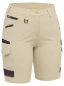 Bisley Workwear Women's Flx & Move™ 4-Way Stretch Zip Cargo Short Stone