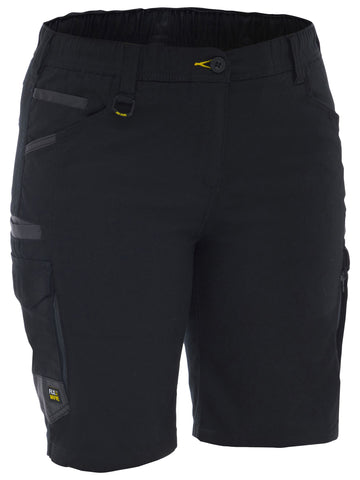 Bisley Workwear Women's Flx & Move™ Elastic Waist Cargo Short Black