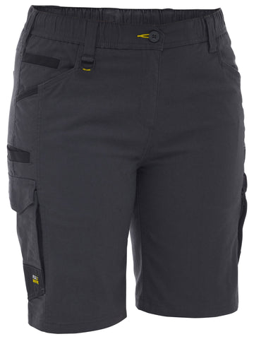 Bisley Workwear Women's Flx & Move™ Elastic Waist Cargo Short Charcoal