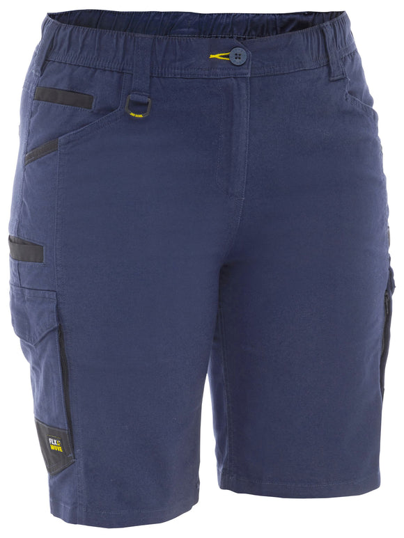 Bisley Workwear Women's Flx & Move™ Elastic Waist Cargo Short Navy