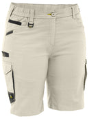 Bisley Workwear Women's Flx & Move™ Elastic Waist Cargo Short Stone