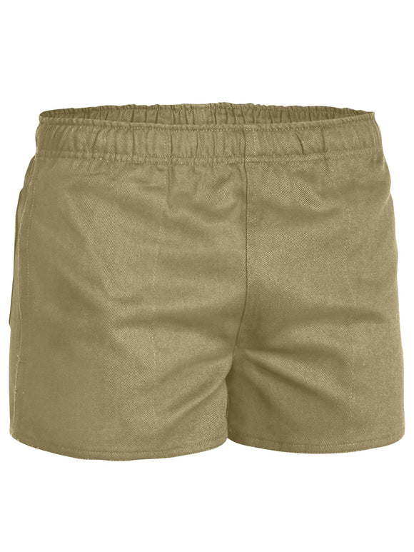 Bisley Workwear Mens Rugby Short Khaki