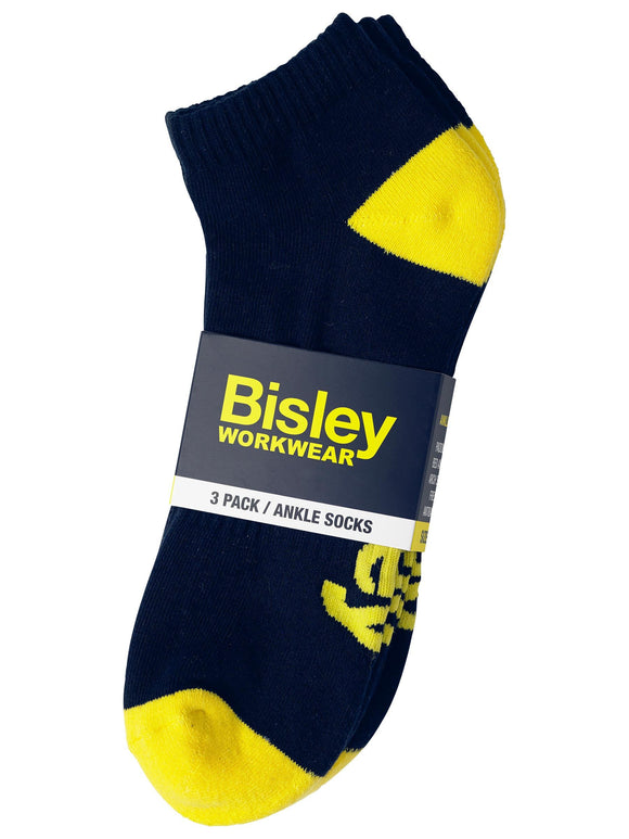 Bisley Workwear Ankle Sock (3X Pack) Navy