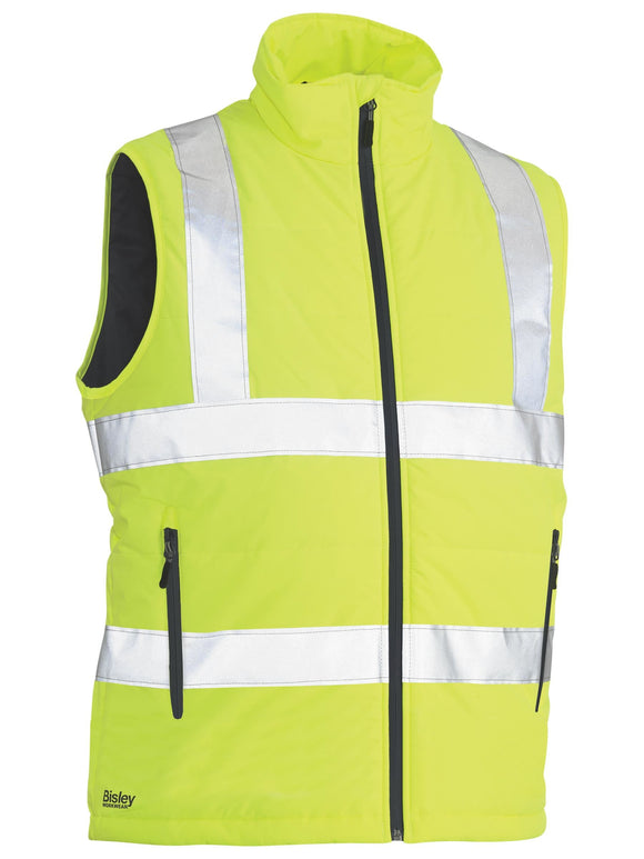 Bisley Workwear Taped Hi Vis Puffer Vest Yellow