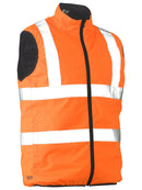 Bisley Workwear Taped Hi Vis Reversible Puffer Vest Orange