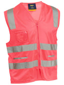 Bisley Workwear Taped Hi Vis Safety Zip Vest Hi Vis Pink
