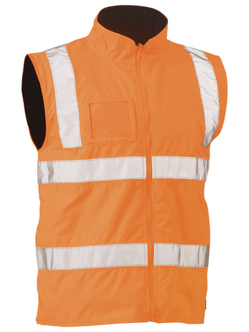 Bisley Workwear Taped Hi Vis Rail Wet Weather Vest Rail Orange