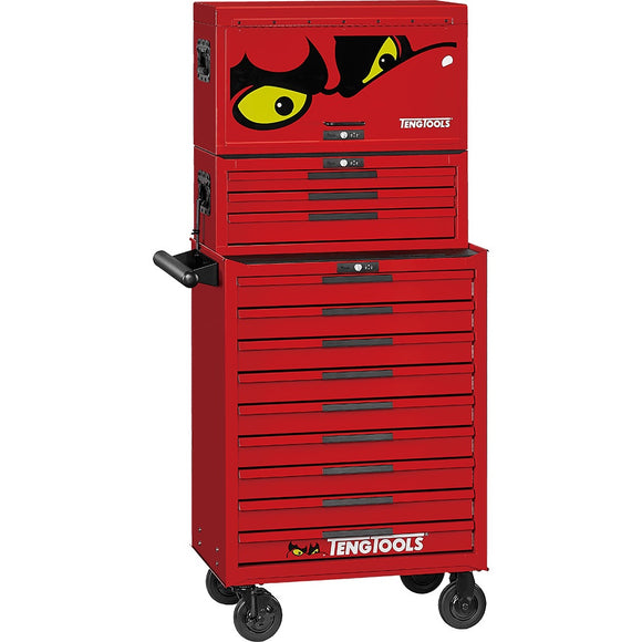 Teng Pro35 26in Stack Tool Storage 16 Drawers Red