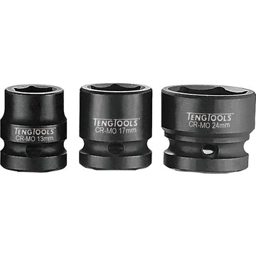 Teng 1/2in Dr. Stubby Impact Socket 24mm DIN