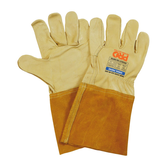 Cow Grain Rigger with Extended Cuff Beige 2XL