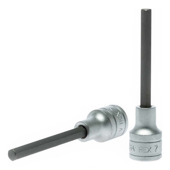 Teng 1/2in Dr. Bit Socket Hex 7mm x 100mm (L)