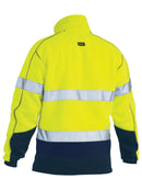 Bisley Workwear Taped Hi Vis 1/4 Zip Fleece Pullover Yellow/Navy