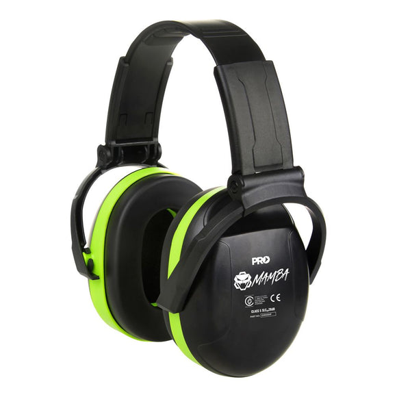 Mamba Slimline Pro Series Folding Earmuff Black