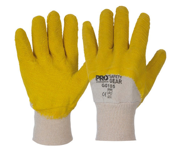 Glass Gripper Gloves Large Yellow