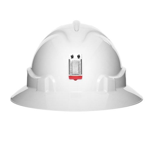 V6 Hard Hat Unvented Full Brim With Lamp Bracket And Ratchet Harness - White White
