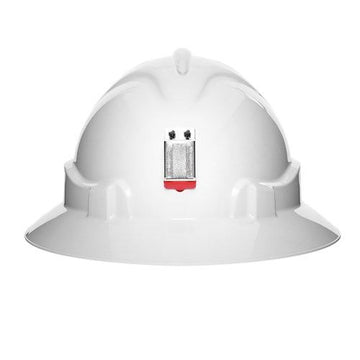 V6 Hard Hat Unvented Full Brim With Lamp Bracket And Ratchet Harness - White White