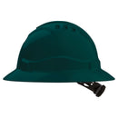 V6 Hard Hat Vented Full Brim Ratchet Harness Green