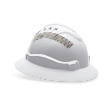V6 Vented Full Brim Hard Hat White with Reflective Tape White