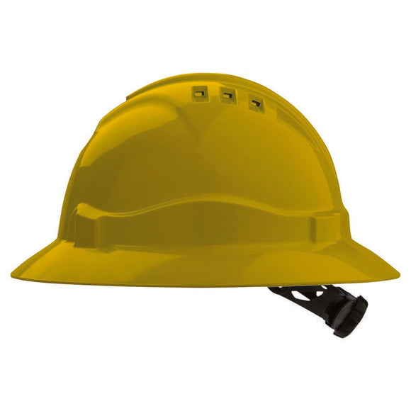 V6 Hard Hat Vented Full Brim Ratchet Harness