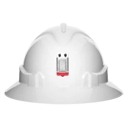 V6 Hard Hat Vented Full Brim + Lamp Bracket Ratchet Harness - White White