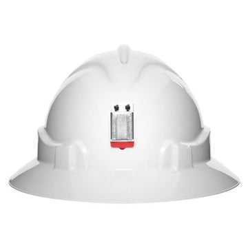 V6 Hard Hat Vented Full Brim + Lamp Bracket Ratchet Harness - White White