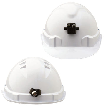 V6 Hard Hat Vented With Lamp Bracket And Pushlock Harness - White White