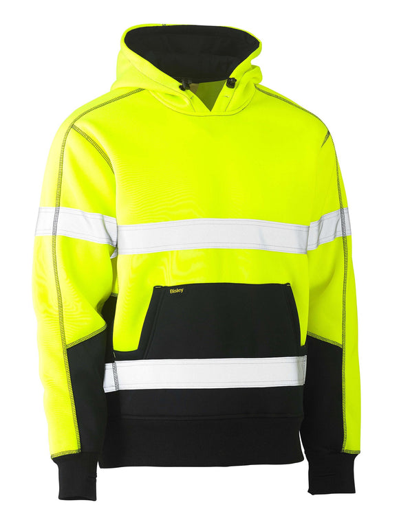 Bisley Workwear Taped Two Tone Fleece Hoodie Pullover Yellow/Navy