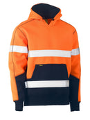 Bisley Workwear Taped Two Tone Fleece Hoodie Pullover Orange/Navy
