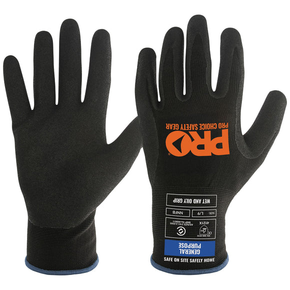 Assassin Nitrile Grip Glove Black Black 10